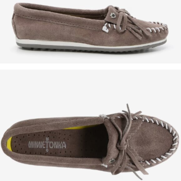 Minnetonka | Kilty Plus Moccasin Grey Suede | Size‎ 9 Women's - Picture 2 of 16